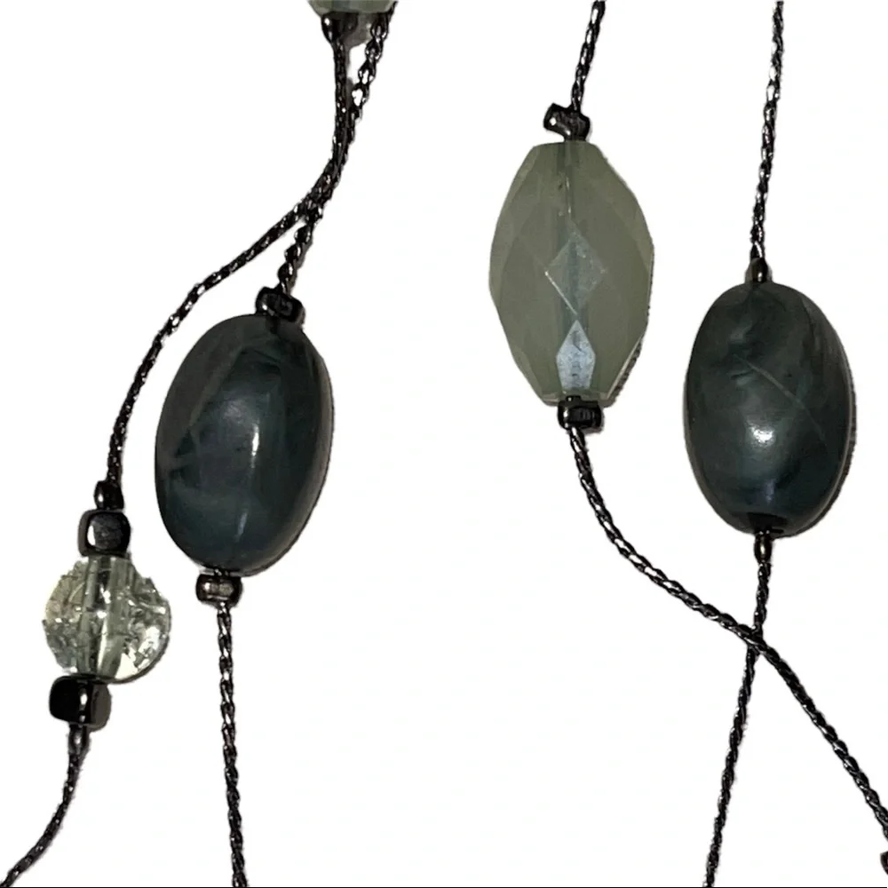 Double stranded designer necklace with multi faceted stones in euc